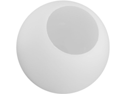 Vidro Esférico Fosco, Branco Leitoso, 150 Mm De Diâmetro, Abertura De 55 Mm, Difusor De Luz Suave.