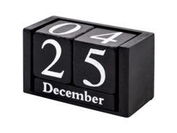 Bloco de Mesa de Madeira com Calendário Perpétuo para Exibição do Mês e da Data BRILVIBERA