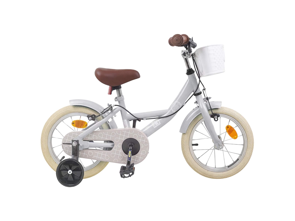 Vidaxl Bicicleta Infantil 14 Polegadas Para 3 A 5 Anos Cinzento-claro