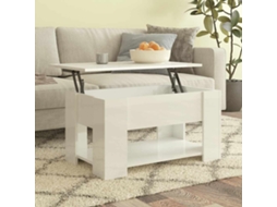 Vidaxl Mesa Centro 79x49x41 Cm Madeira Processada Branco Brilhante