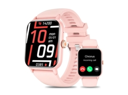 Relógio inteligente feminino Bestvite QS13 com rastreador de condicionamento físico, chamada/atenção com Spo2 para Android iOS rosa
