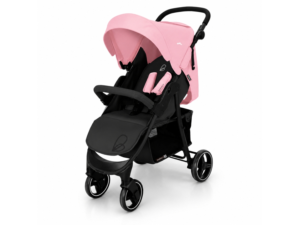 Carrinho De Bebé Ultra-leve Asalvo América 3 - Capota Com Janela, Travão Traseiro, Até 24 Kg - Rosa
