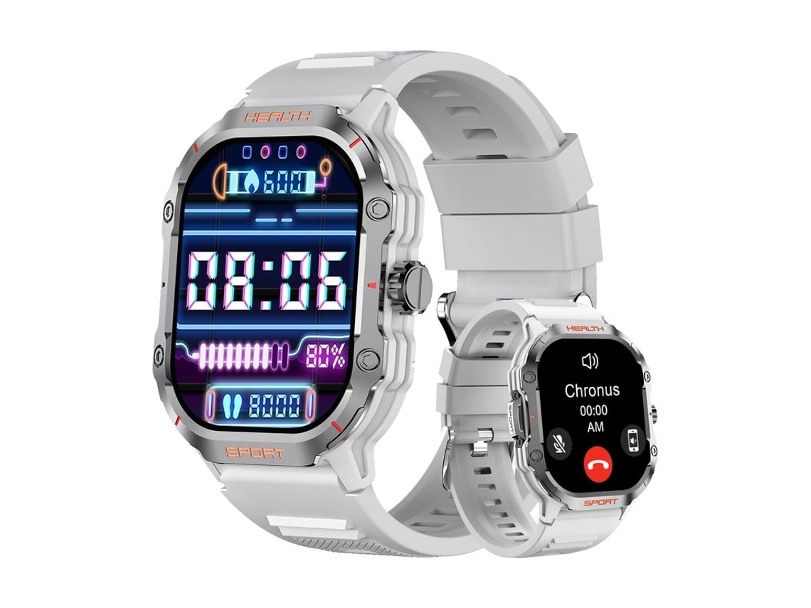 Smartwatch Yunzii Hk24 Grey Tela Sensível Ao Toque De 2 01 Polegadas Com Chamada Bluetooth Fitness Tracker Masculino Para Android Ios