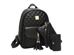 Mochila Feminina Pequena Elegante De Couro 3 Em 1 Casual Bolsa De Mão Moderna