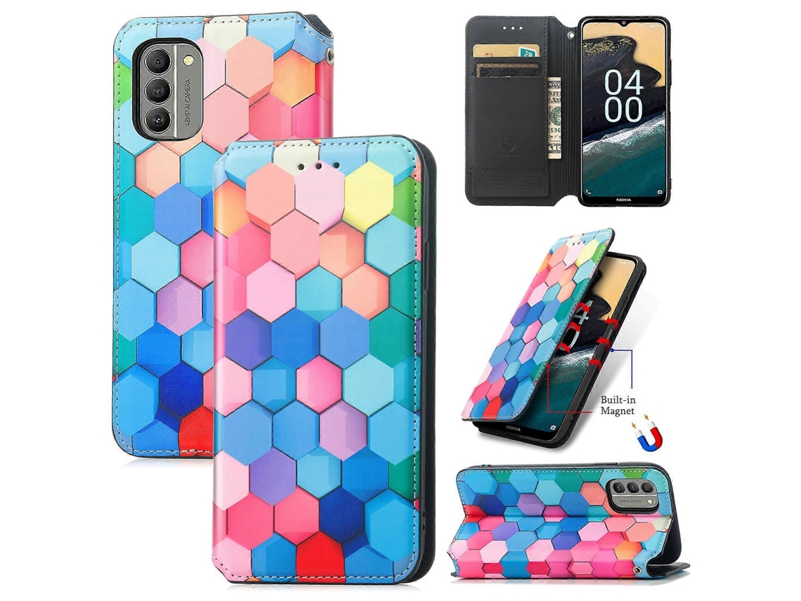 Capa De Celular Magnética Colorida De Couro Para Nokia G400