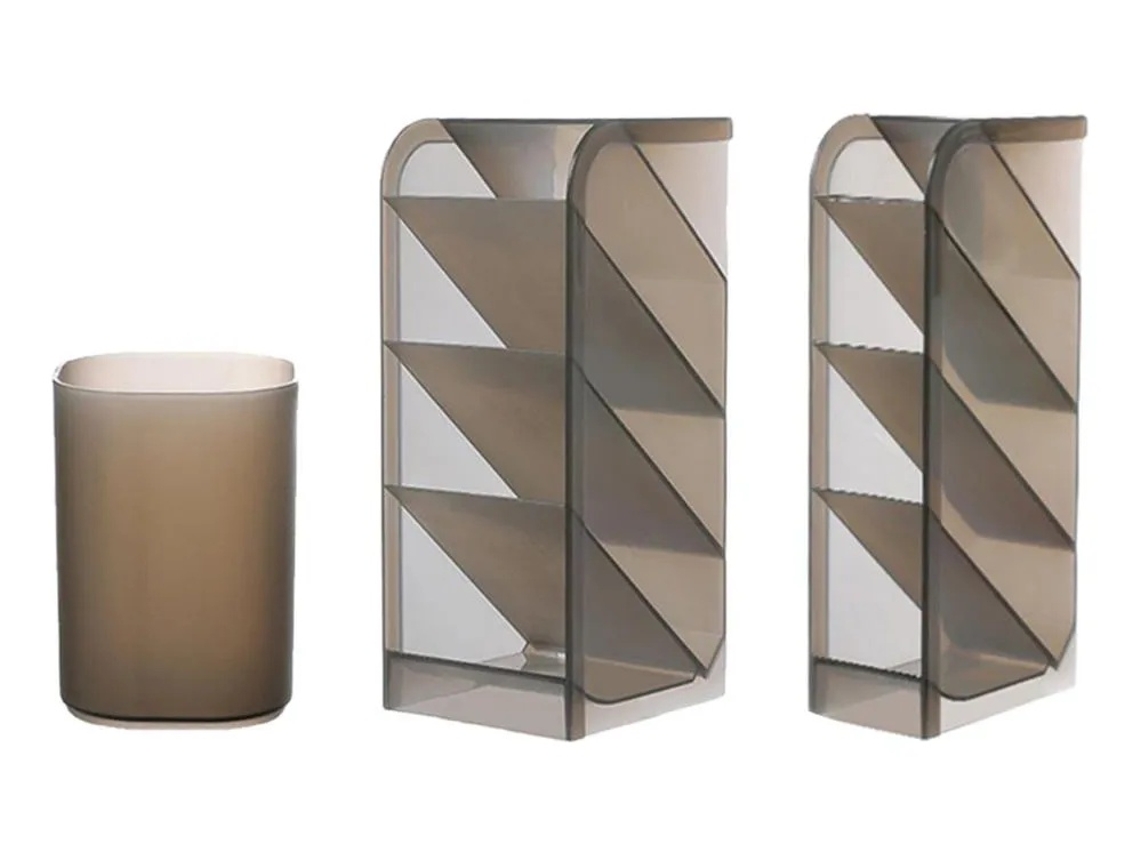 Lurelia Porta-canetas Vertical Horizontal Em Plástico Cinzento 94 Polegadas Para Escritório