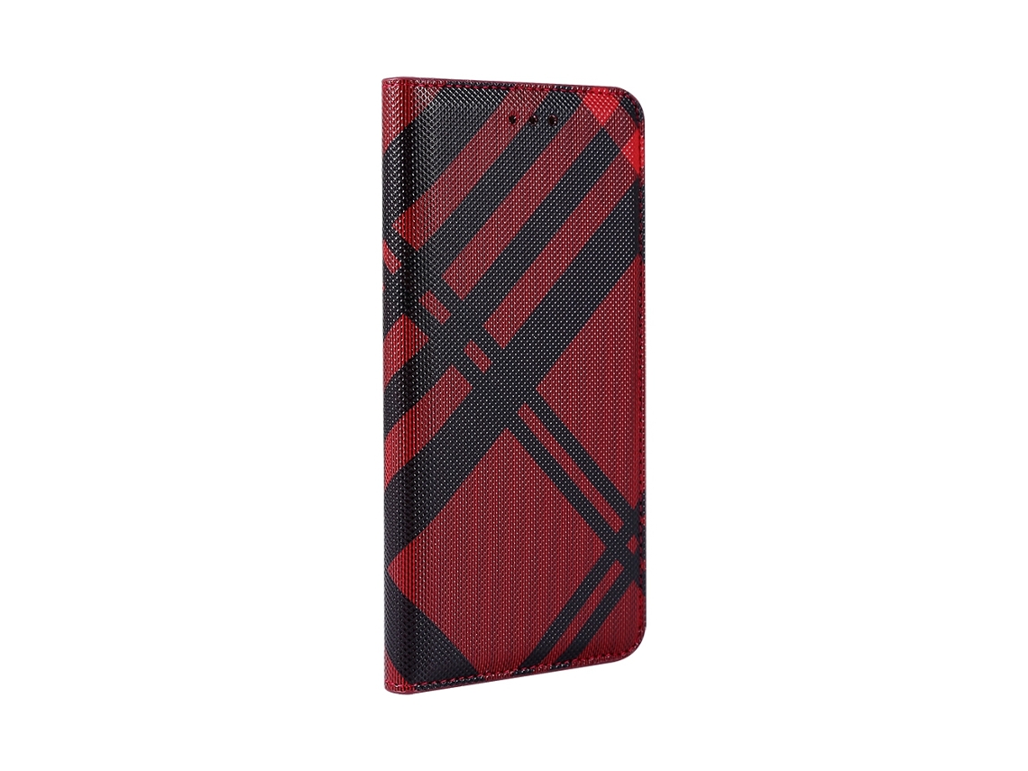 Capa para iPhone 7 Plus EOOCOO (vermelha, fechamento magnético, slot para cartão)