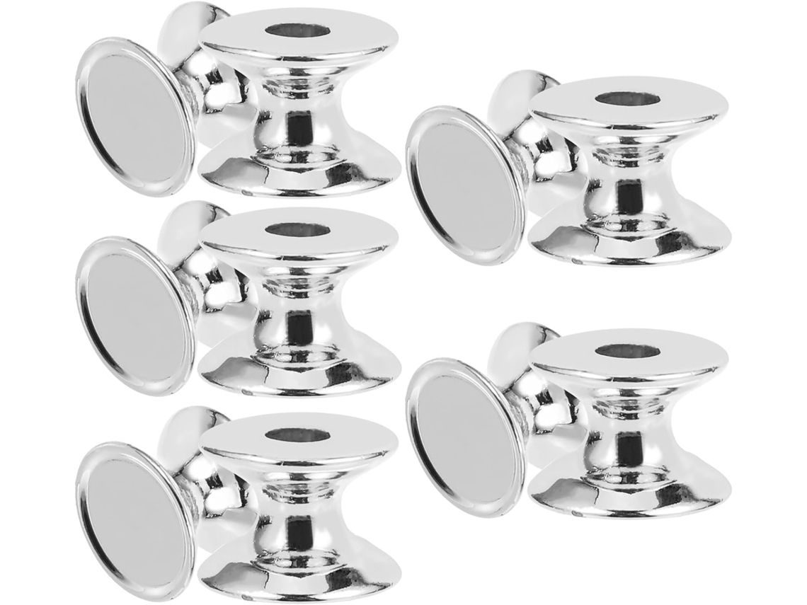 Cabilock Conjunto De 10 Puxadores Alumínio Prateados Para Gavetas E Caixas Joias, Com Furo Único, Ideais Para Cômodas E