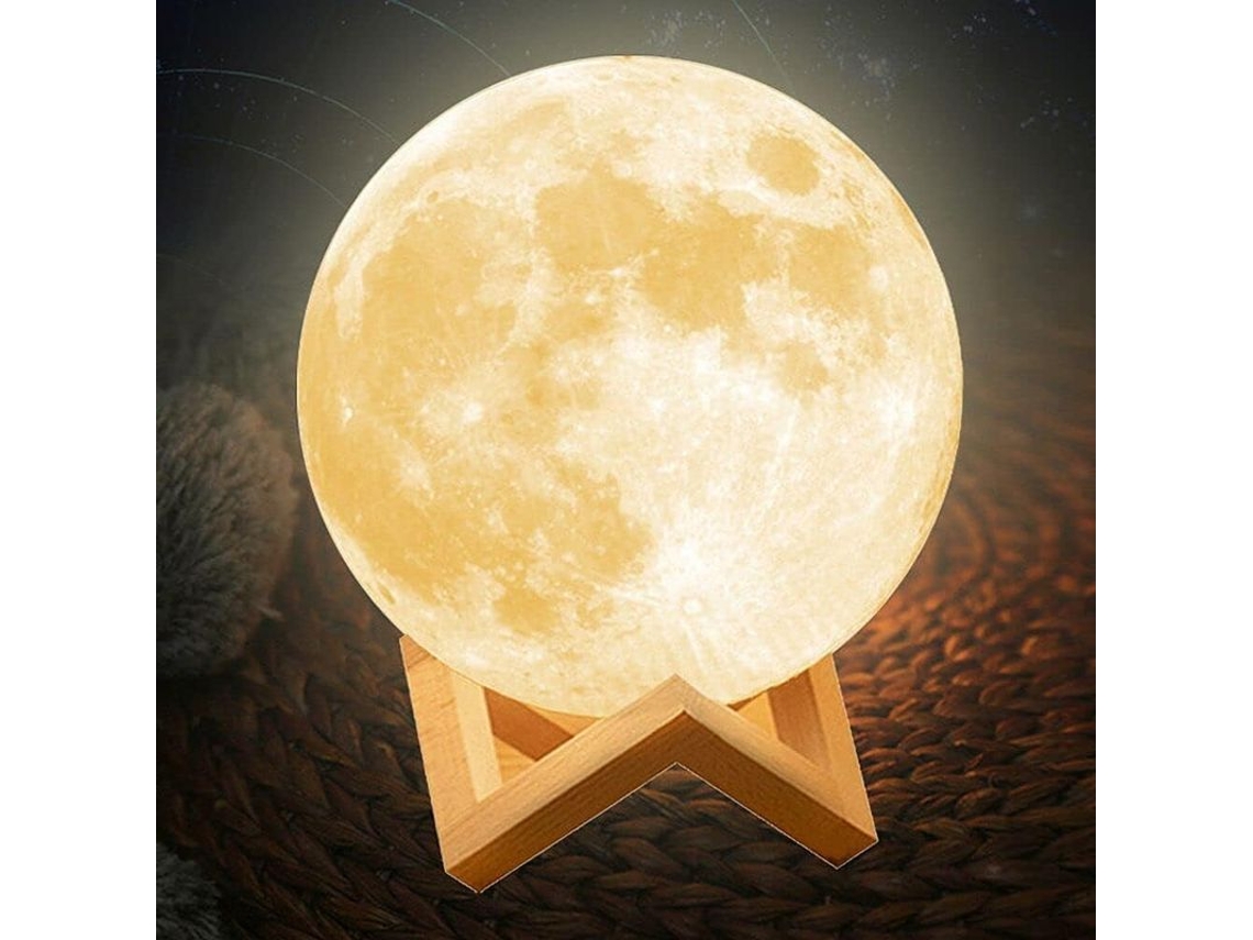 Lâmpada Lunar 3d 16 Cores Com Base, Controle Remoto E Iluminação Suave Regulável