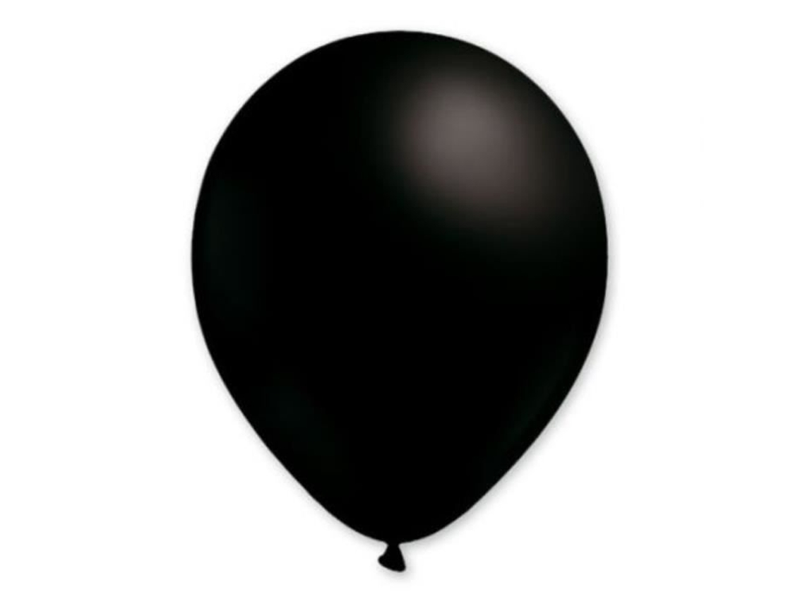 Balão De Látex Preto 28cm 100pcs - Cor: Preto
