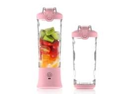 Lurelia Liquidificador Portátil Recarregável Usb, 600 Ml, 6 Lâminas, Aço Inoxidável, Sem Bpa, Para Smoothies, Rosa