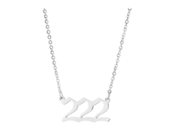 Liquidación 1 Collar Con Colgante De Número De Ángel, Chapado En Oro/plata, De Acero Inoxidable, Ideal Para Mujeres.