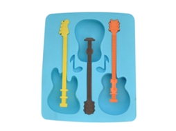 Formas De Picolé Em Formato De Guitarra Com 3 Cavidades, Formas De Silicone Em Formato De Foguete Com 6 Cavidades Para Fazer Picolés Caseiros, Reutili