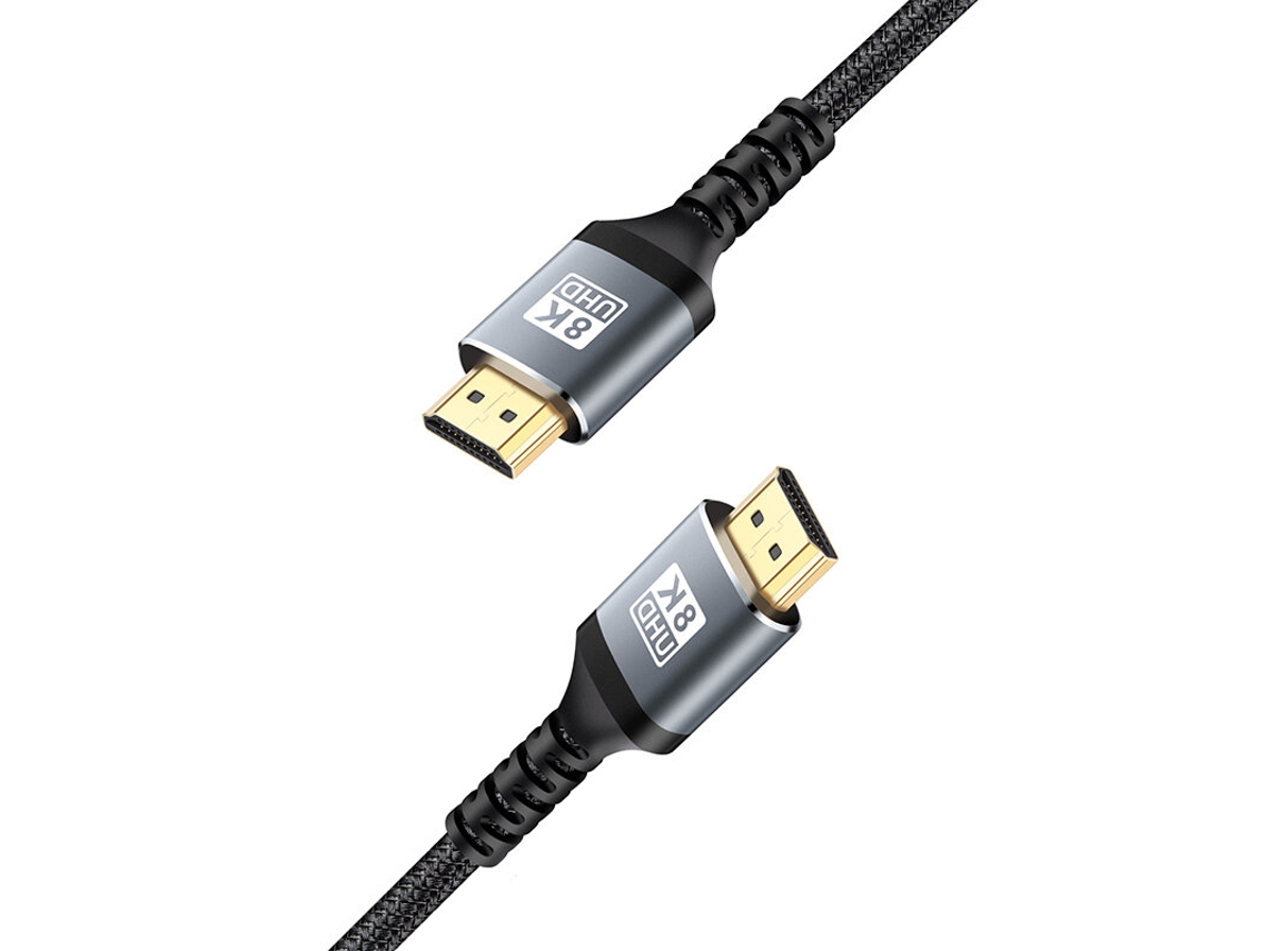 Cabo de alta velocidade de 1 m, 8K/60Hz e 4K/120Hz, com conector de áudio e vídeo de 48 Gbps, BAKEEY.