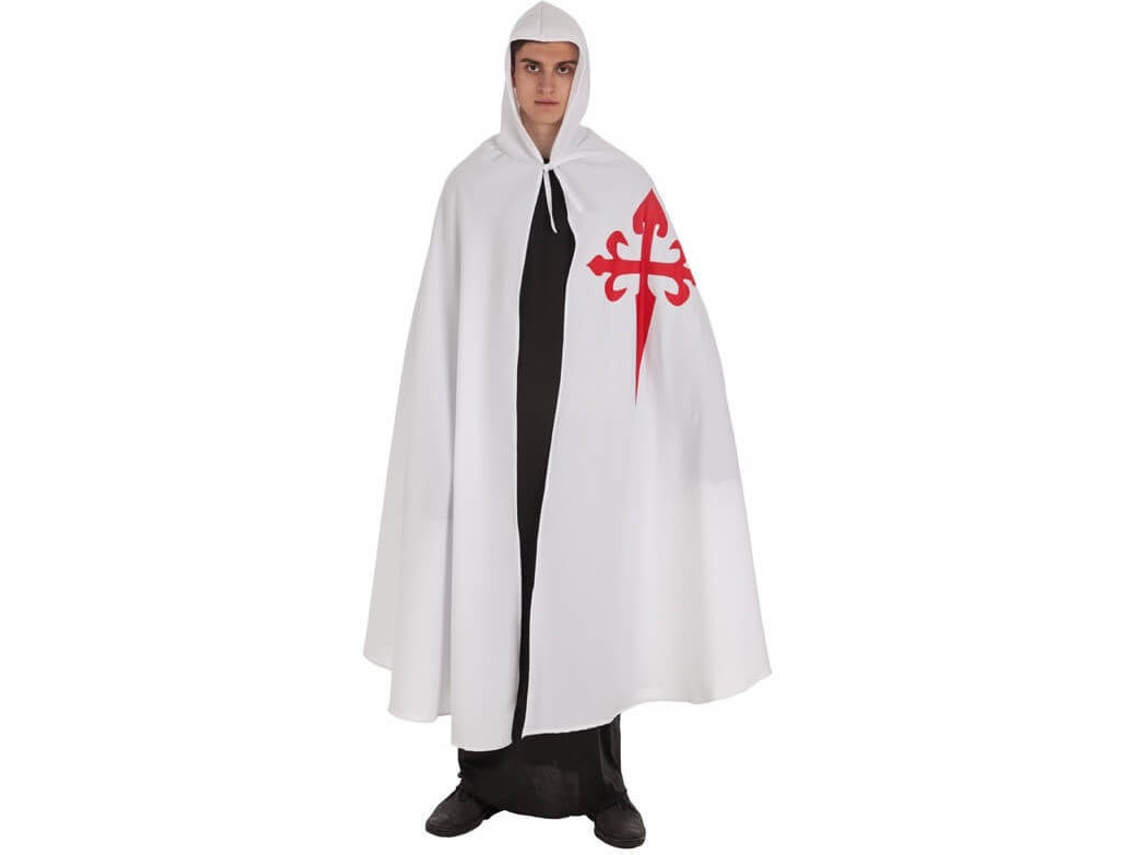 Capa DISFRAZZES Medieval Santiago Branca (Tam: Tamanho Único)