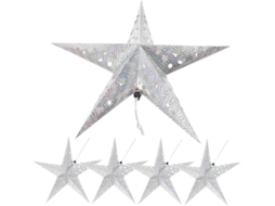 Conjunto De 5 Abajures De Papel Em Formato De Estrela Para Decoração De Festas, Casamentos E Anivers Gokoco