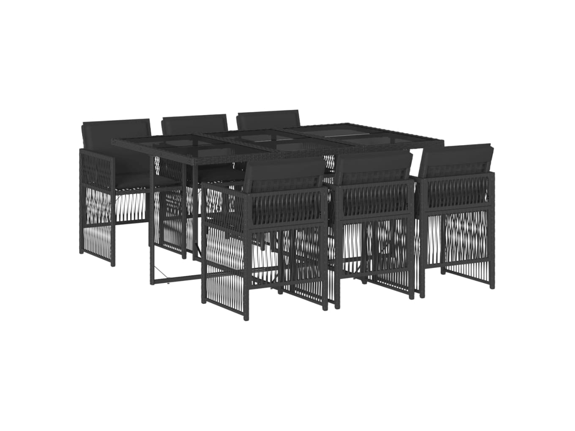 Garden Dining Set, Garden Dining Sets Vidaxl Preto Rattan / Vime (n/a)