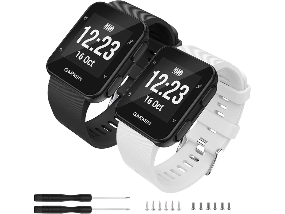 Bracelete Em Silicone Para Relógios Garmin Forerunner 35 Preto/branco Hexinyigjly