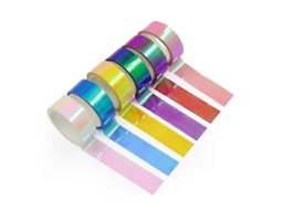 Fita Adesiva, 6 Rolos, De Fita Holográfica De 5 Metros (196,8 Polegadas) Em Cores Sortidas, Com Brilho Prismático Laços, Ideal Artesanato E Decoração