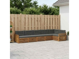 Vidaxl Conjunto De Sofás Para Exterior 6 Pcs Natural E Antracite