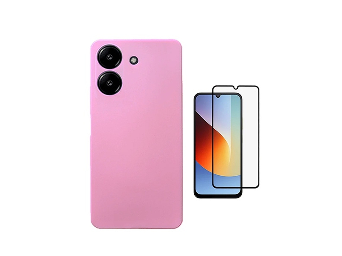 Kit Vidro Temperado Capa Silicone Líquido Phonecare Para Xiaomi Redmi A7 - Rosa