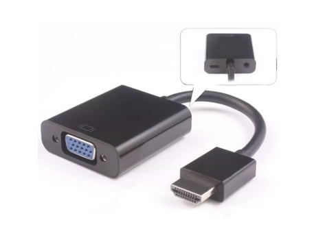 Convertidor Hdmi Vga Premiumcord Khcon 19 Full Hd 1080p Áudio 3,5 Mm Preto