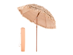 Guarda Sol De Palha Pp 1,8 M Guarda Sol Tiki Inclinável Para Piscina E Praia Vevor