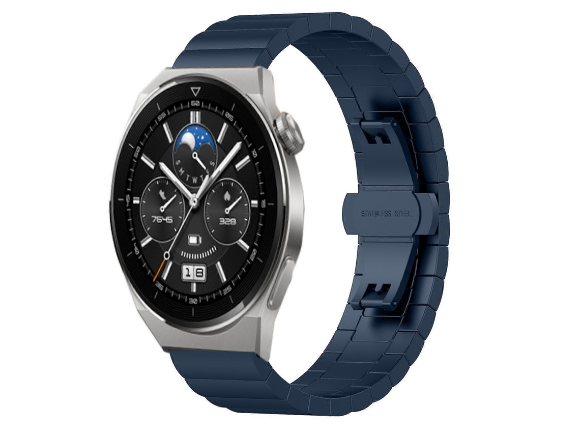 Pulseira De Aço Com Fecho Borboleta De Um Elo Para Huawei Watch Gt 3 Pro 46mm 22mm