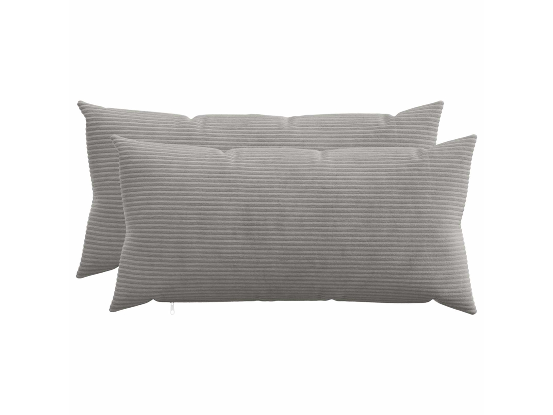 Vidaxl Capa Almofada 2 Pcs Heerlen Cinzento-claro 40 X 80 Cm Cordão