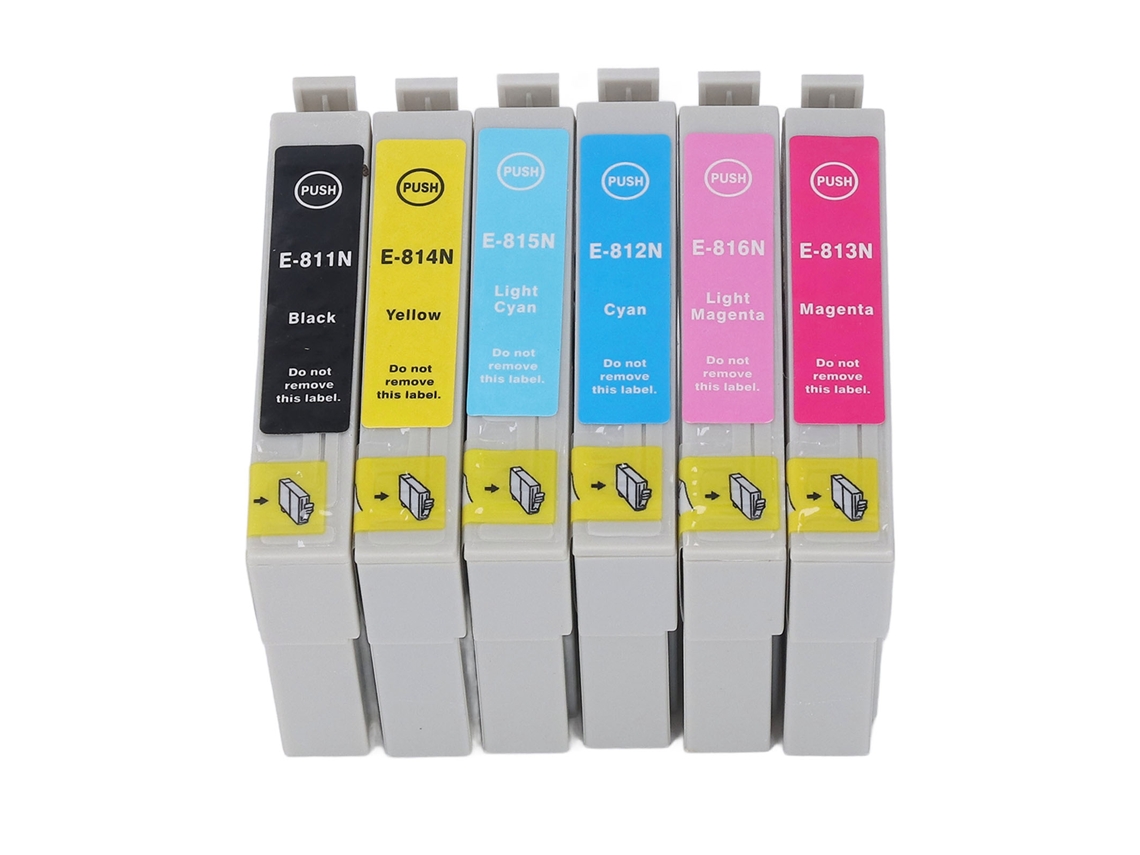 Cartucho de tinta Bk CMY Lc Lm 6 núcleos de impressão Acessório Para Papel Foto Documento T0811n-t0816n