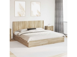 Vidaxl Estrutura De Cama Com Armazenamento E Cabeceira Carvalho Sonoma