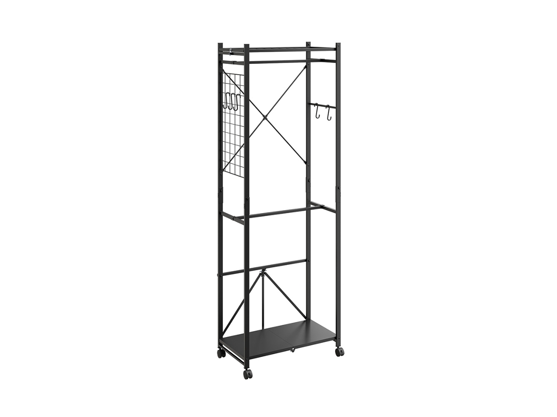 Cabideiro de Chão com Rodas Preto 175x60.5x32.5 Cm SOBUY