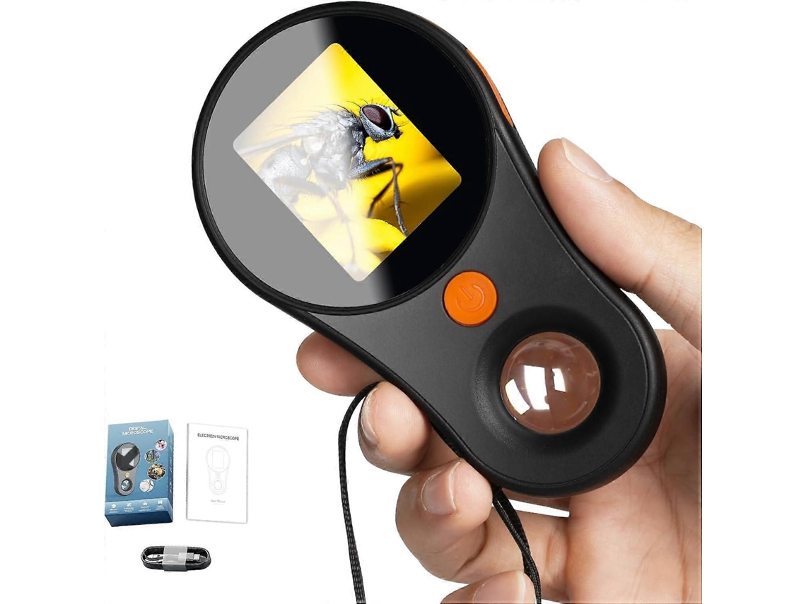 Microscópio Digital Portátil Usb Para Crianças Com Tela Colorida Ips De 2 Polegadas, 200 W De Pixels, Ampliação De 500x E 8 Leds Integrados. Comp