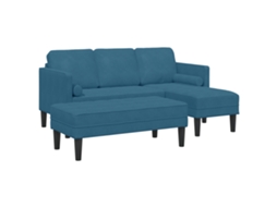 Conjunto 2 Conjunto De Sofás Vidaxl Azul Veludo (173 X 131 X 67 Cm)