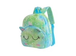Mochila Escolar Infantil Criativa Com Estampa De Animais, Ergonômica, Em Tecido Macio De Pelúcia, Para Meninas A Partir De 3 Anos, Verde