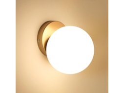 Aplique De Parede Moderno,aplique De Parede E27 Com Abajur De Vidro 15cm Para Quarto,sala,corredor,dourado,sem Lâmpada Btforus