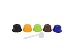 5pcs Cápsulas Reutilizáveis 50ml com Colher para Dolce Gusto Melody, Genio, Mini Me, Esperta, Circolo | S/MARCA