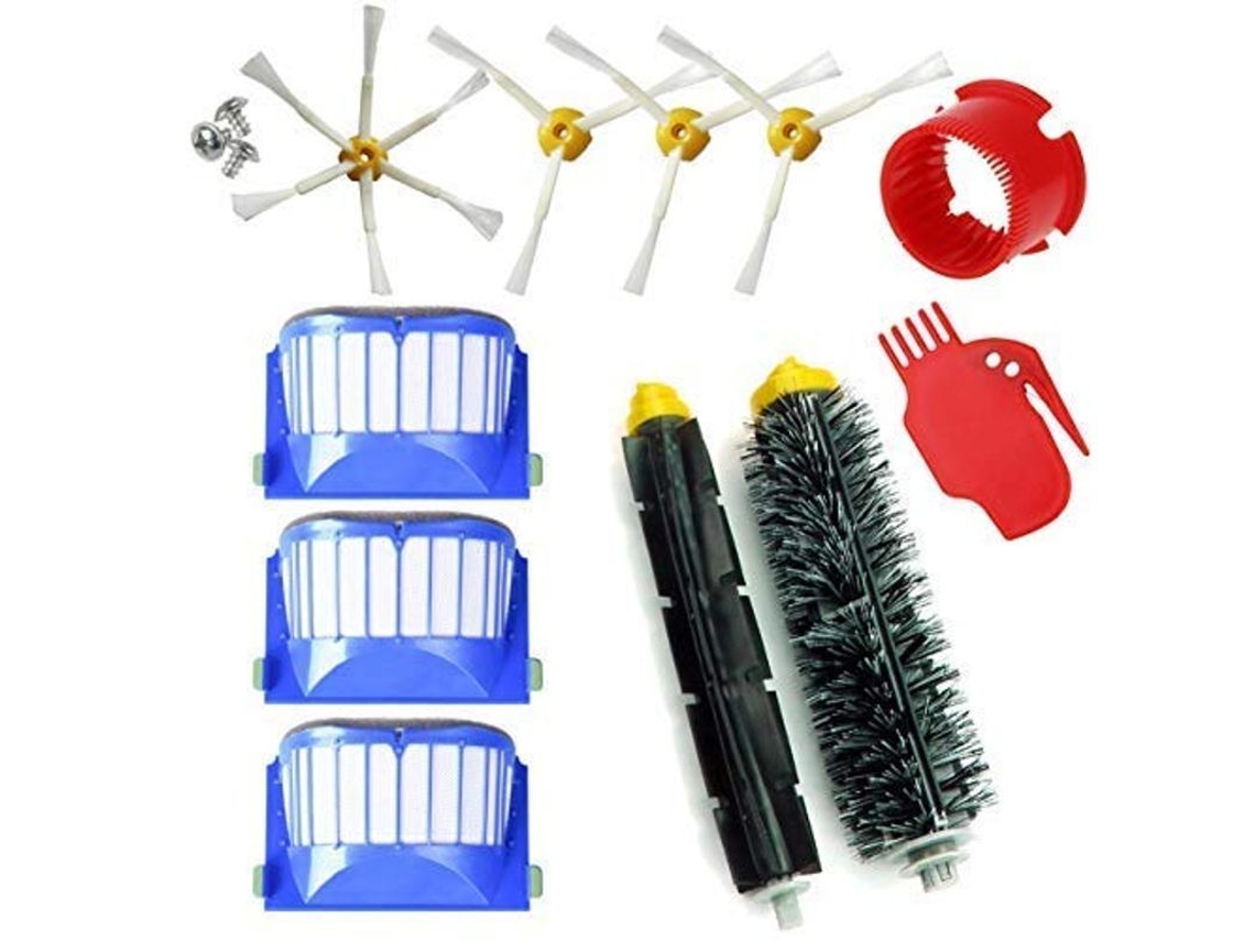 Kit de Recarga para Roomba 600, 605, 610, 612, 615, 620, 650, 660 e 695 com 11 Peças (Escovas e Filtros) Compatível com iRobot