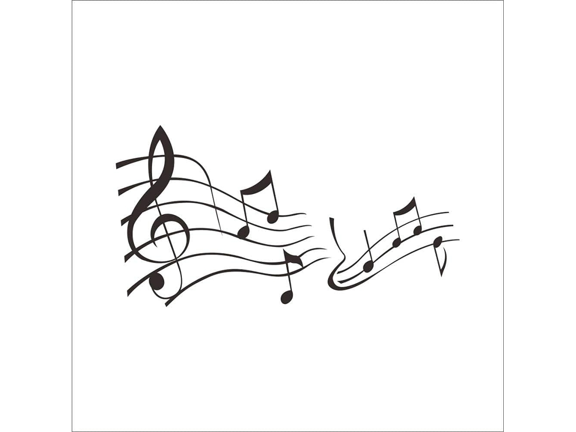 Adesivos de parede para decoração de sala de estar e quarto, adesivos de parede com tema musical, adesivos de parede grandes com tema musical, decoração para casa 56x36 cm