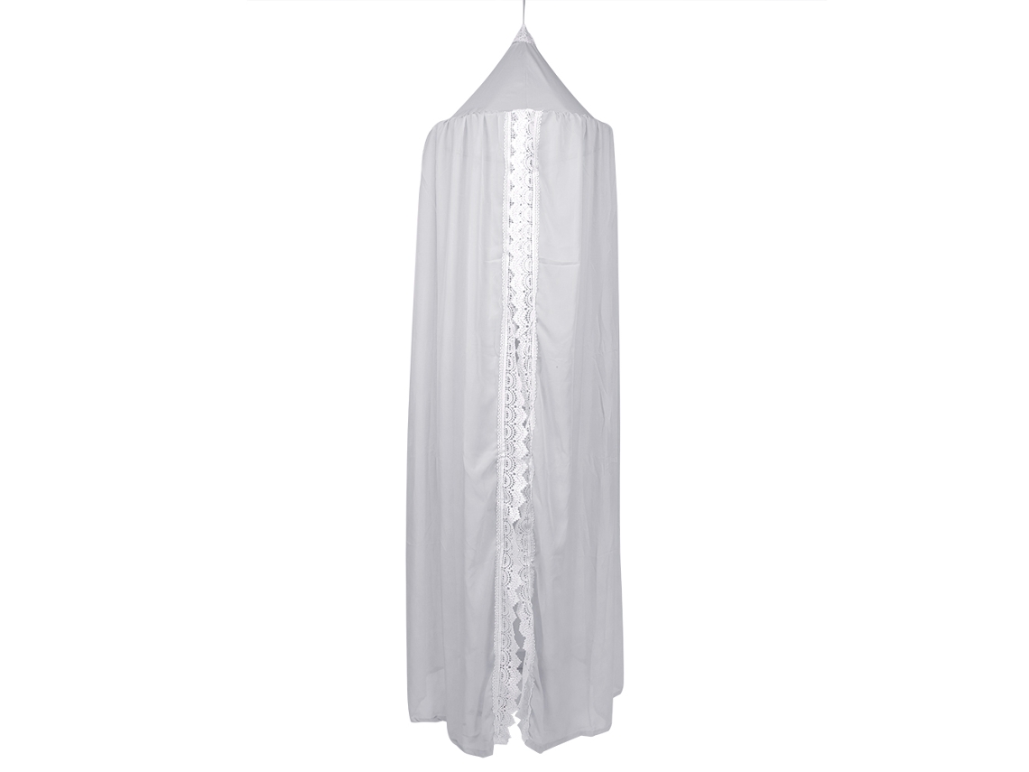 Mosquiteira de Cama com Decoração de Renda Cinza | S/MARCA