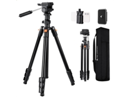 Tripé De Câmera De 76 Polegadas Com Cabeça De 3 Vias Para Câmeras Dslr E Smartphones.