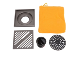 Ralo de chão quadrado para chuveiro, extra grosso, aço inox, para banheiro, acessórios de cozinha e casa, cinza | AQUAFORGE