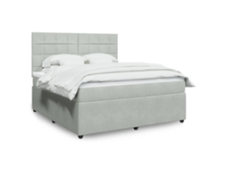 Vidaxl Cama Com Molas/colchão 180x200 Cm Veludo Cinzento-claro