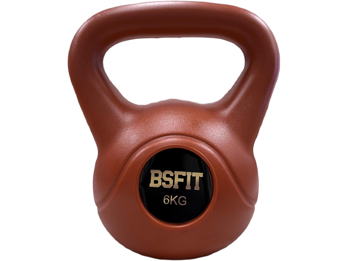 Kettlebell 6 kg. Peso Kettlebell de concreto Bsfit com alça ergonômica