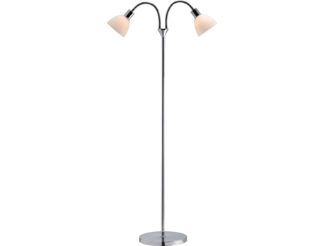 Candeeiro de Chão NORDLUX Ray Prata/Branco 2 abajures