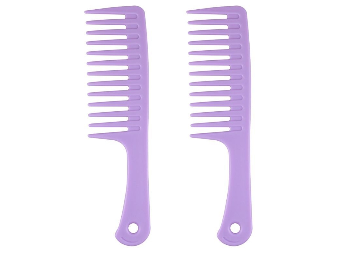 Pente De Dentes Largos Para Cabelos Cacheados, Pente De Investigação Para Cabelos Molhados, Roxo Brilvibera