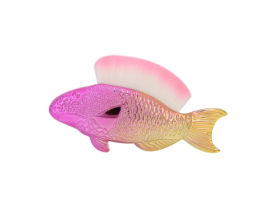 Pincel Multifuncional Em Forma De Peixe Para Remover Poeira De Unhas - Ferramenta De Manicure (rosa Claro)