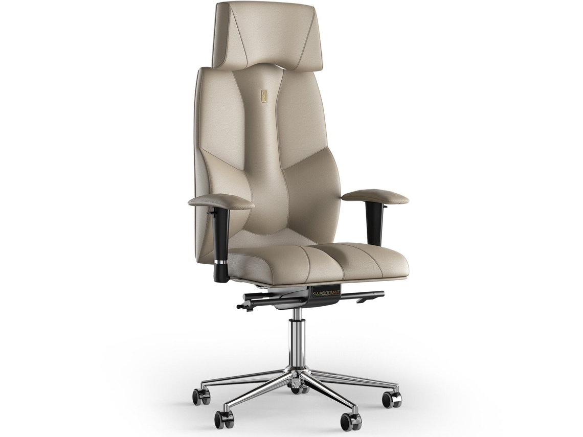 Cadeira de Escritório Ergonómica KULIK Business Couro (Bege -130x50x50cm)