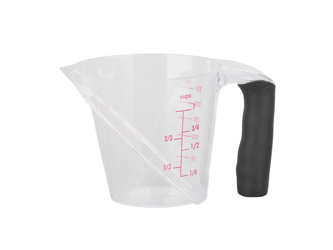 Copo Medidor De Plástico Resistente Ao Calor, 250ml, Angular Com Alça, Para Assar, Cozinhar E Despejar