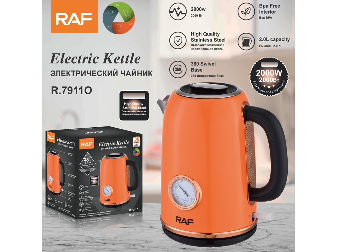 Chaleira Elétrica 2L de Aço Inoxidável com Visor MDUG